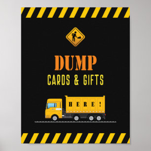 Construction Baby Shower Cards and Gifts Signs