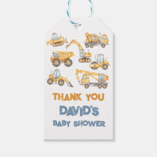 Construction Baby Shower Dump Truck Party Gift Tags