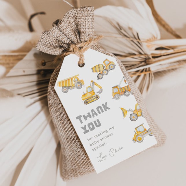 Construction Baby Shower Favour Tags (Creator Uploaded)