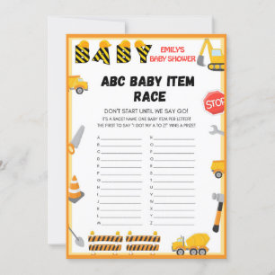 Construction Baby Shower Game - Editable Name - Invitation