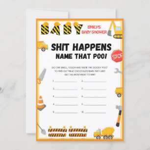 Construction Baby Shower Game - Editable Name - Invitation