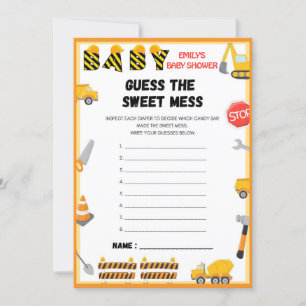 Construction Baby Shower Game - Editable Name - Invitation