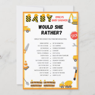 Construction Baby Shower Game - Editable Name - Invitation
