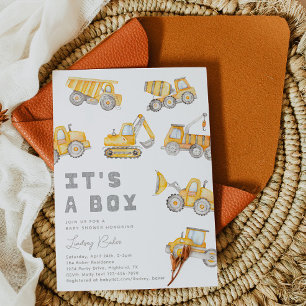 Construction Baby Shower Invitation