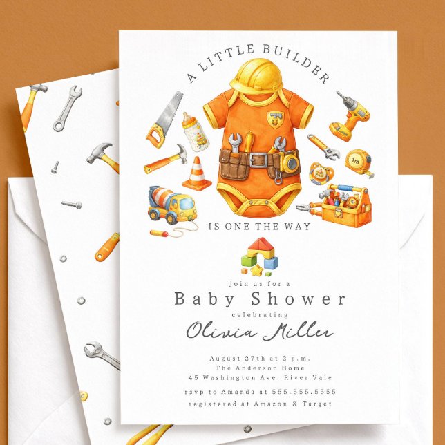 Construction Baby Shower Invitation Boy (Creator Uploaded)