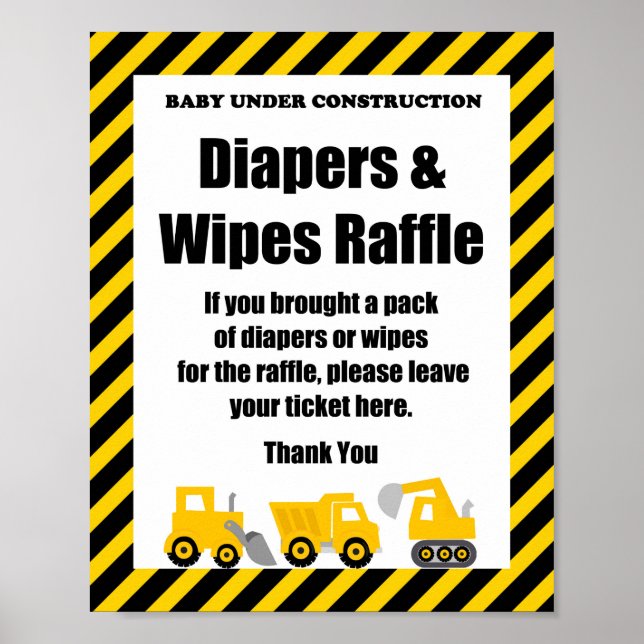 Construction Baby Shower Poster (Front)