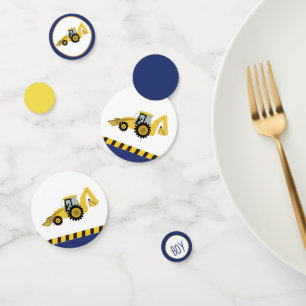 Construction Backhoe Baby Shower Confetti