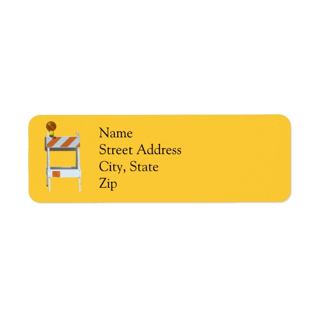 Construction Barricade Address Labels (Front)