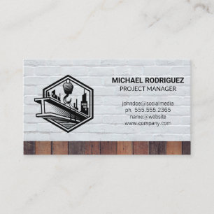 Construction Beam Winch   Brick Wood   Builders Business Card