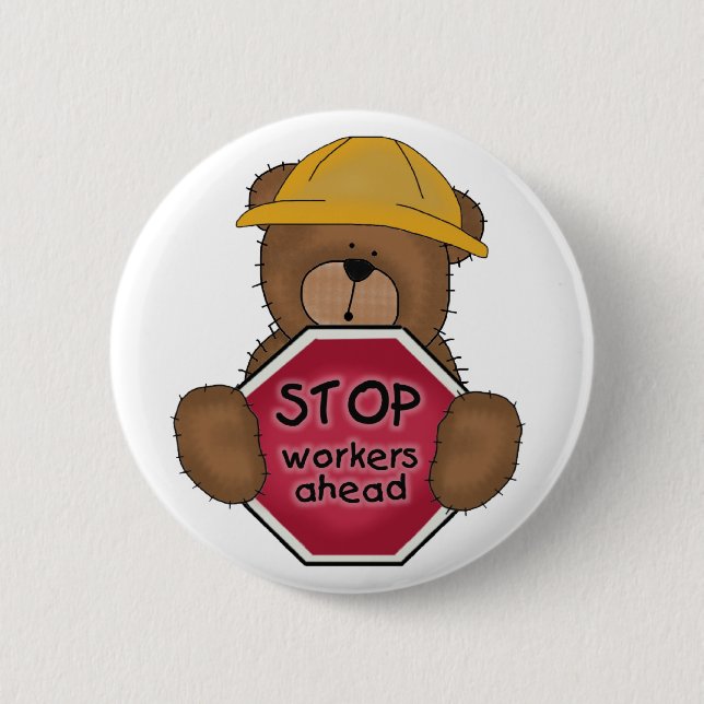Construction Bear T-shirts and Gifts 6 Cm Round Badge (Front)