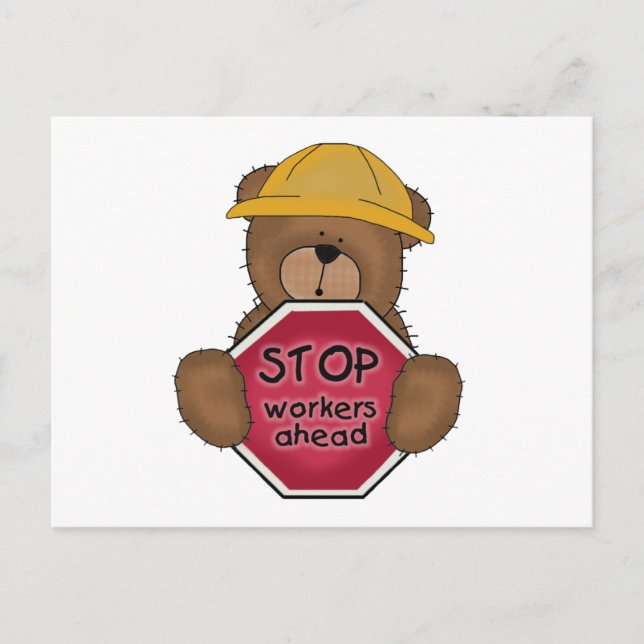 Construction Bear T-shirts and Gifts Postcard (Front)