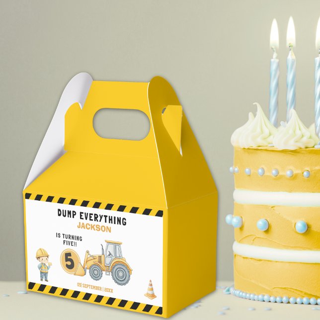 Construction Birthday 5 Boy  | Dump Truck Party  Favour Box (Creator Uploaded)