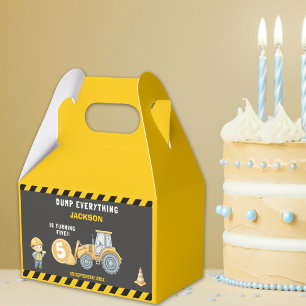 Construction Birthday 5th For boys Truck Party Favour Box