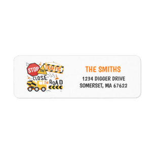 Construction Birthday Address Labels Dump Truck