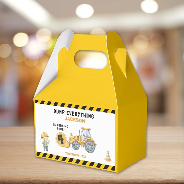 Construction Birthday Boy 4th | Dump Truck Party  Favour Box (Creator Uploaded)