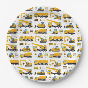 Construction Birthday Boy Baby Shower Party Favor Paper Plate