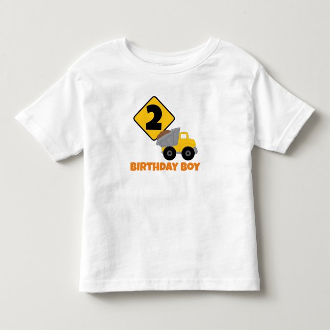 Construction Birthday Boy Toddler T-Shirt (Front)