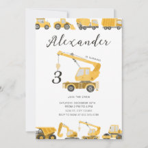 Construction Birthday Dump Truck Digger Excavator