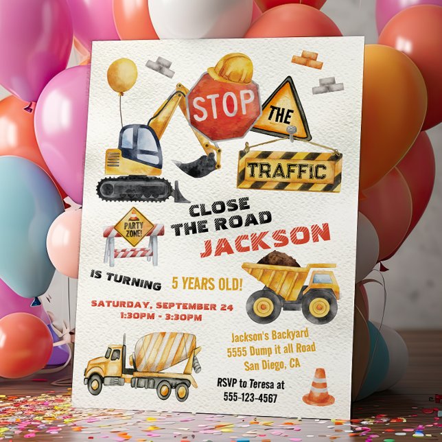 Construction Birthday Dump Truck Invitation (Creator Uploaded)