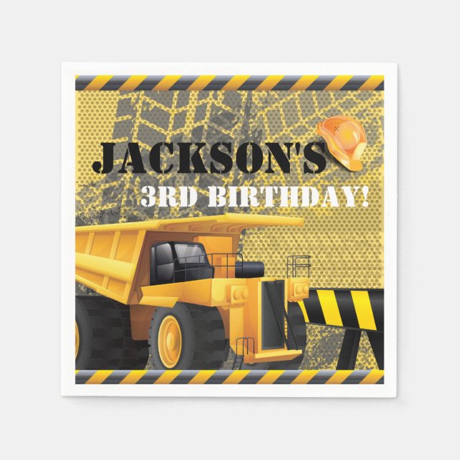 Construction Birthday dumper party Napkin (Front)