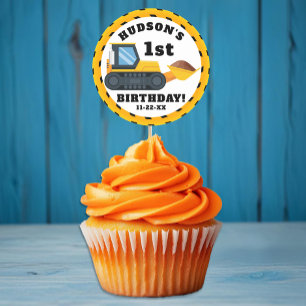 Construction Birthday Favour Sticker