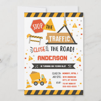 Construction Birthday Invitation