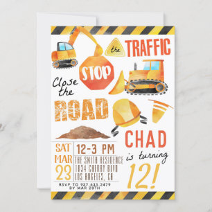 Construction Birthday Invitation