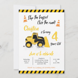 Construction Birthday Invitation