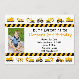 Construction Birthday Invitation
