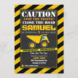 Construction Birthday Invitation