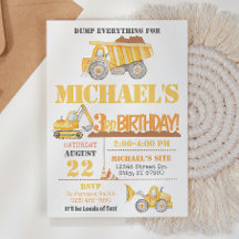 Construction Birthday Invitation