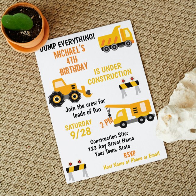 Construction Birthday Invitation (Creator Uploaded)