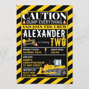 Construction Birthday Invitation