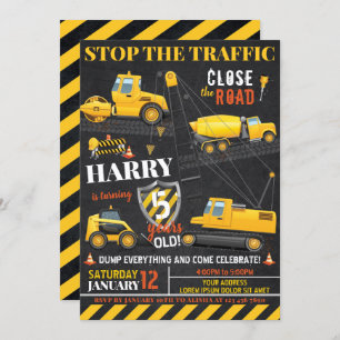 Construction Birthday Invitation