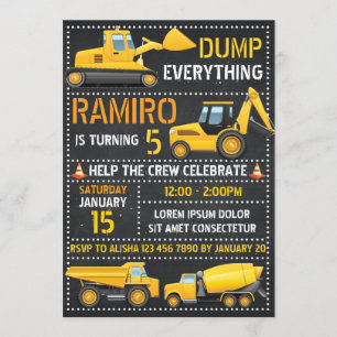 Construction Birthday Invitation