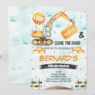 Construction Birthday Invitation