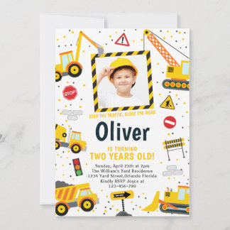 Construction Birthday Invitation Dump Truck Party