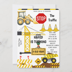 Construction Birthday Invitation - Editable ANY Ag