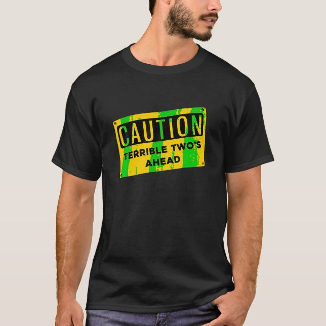 Construction Birthday kids Caution Terrible Two s  T-Shirt (Front)