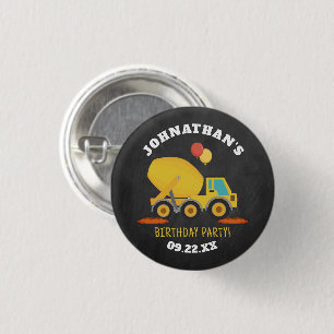 Construction Birthday Party 3 Cm Round Badge