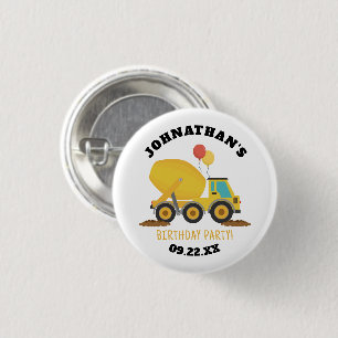 Construction Birthday Party 3 Cm Round Badge