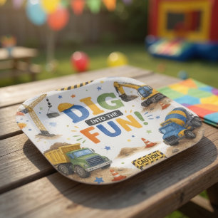 Construction Birthday Party Dig Into The Fun Paper Plate