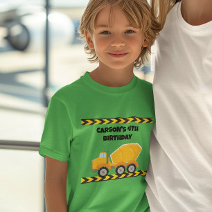 Construction Birthday Party Dump Truck Green Kids T-Shirt