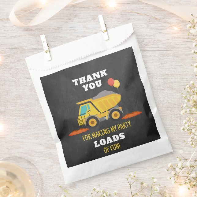 Construction Birthday Party Favour Bags (Clipped)