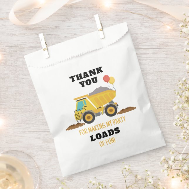 Construction Birthday Party Favour Bags (Clipped)