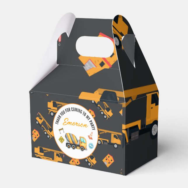Construction Birthday Party Favour Box (Front Side)