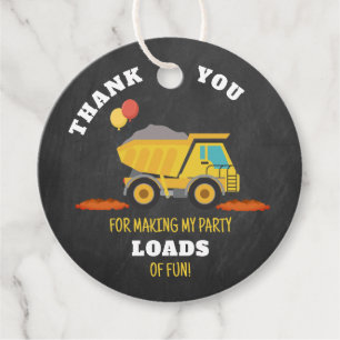 Construction Birthday Party Favour Tags