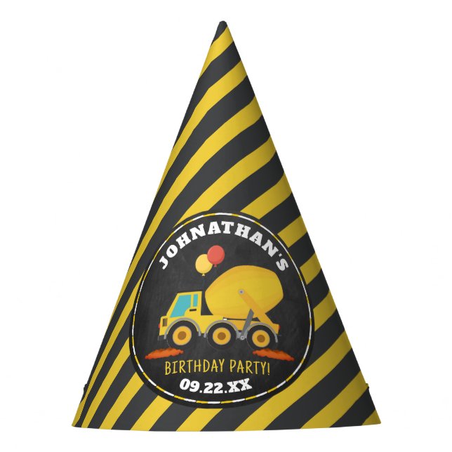 Construction Birthday Party Hat (Front)