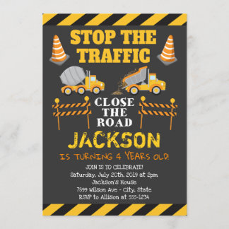 Construction Birthday Party Invitation