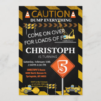 Construction Birthday Party Invitation